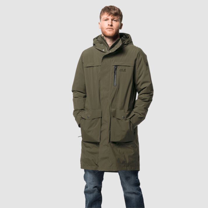 Parka Jack Wolfskin Cold Bay Hombre Verdes Mexico-2491178